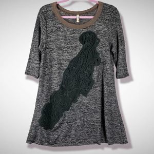 Free People Large Tunic Top Space Dye Lace Cutout
